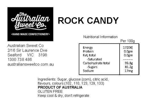 Raspberry Drops rock candy