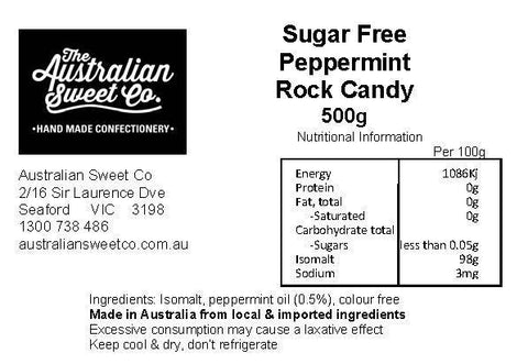 Peppermint Sugarfree rock candy