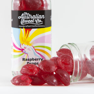 Raspberry Drops rock candy