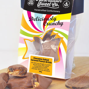 Chocolate Salted Caramel Peanut Brittle