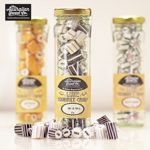 Mr and Mrs luxe rock candy