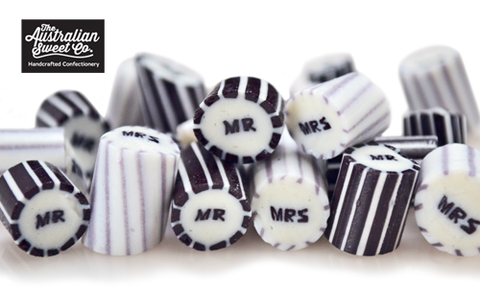 Mr and Mrs luxe rock candy