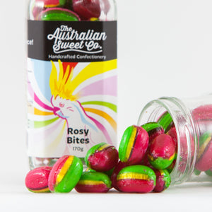 Rosy Bites rock candy